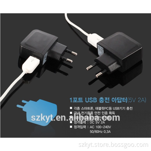 5V 2A Portable single port usb travel charger for outdoor and home using